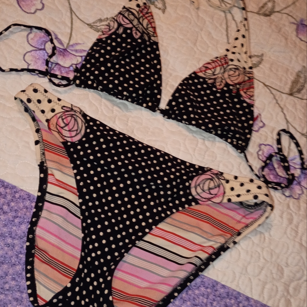 Vintage Y2K Betsey Johnson Swimsuit Retro Pin Up Doll baby Preppy School Girl